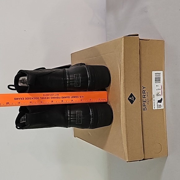 NEW Sperry Saltwater Heel Black Duck Boots Size 8M - Picture 3 of 8